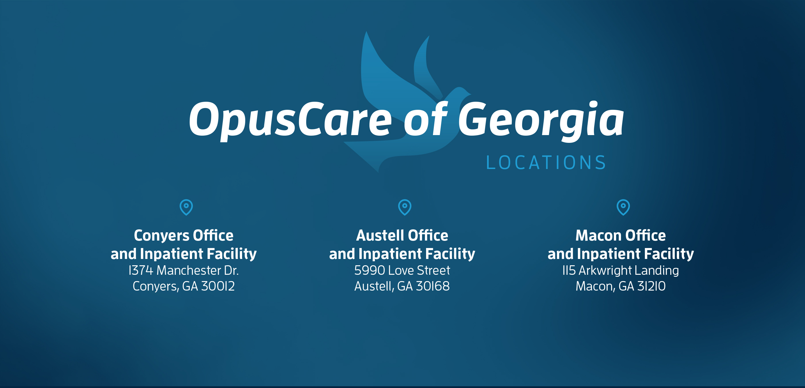 Opuscare of Georgia Locations banner